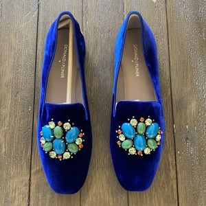 Donald J. Pliner Vintage Inspired Velvet Embellished Flats